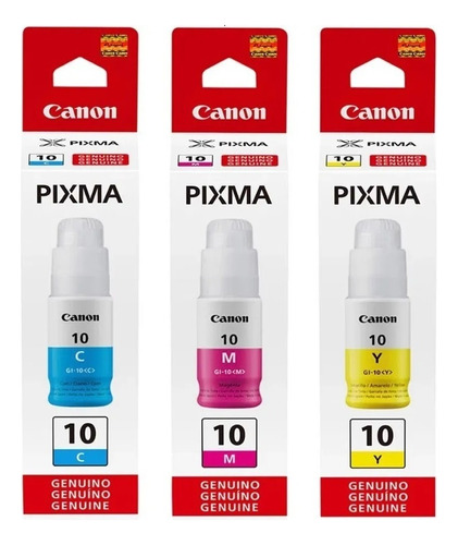 3 Tintas Canon Gi-10 C/m/y Original G5010 G6010 Gm2010 C/iva