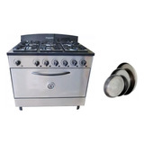 Cocina Industrial Depaolo 6 Hornallas 90 Cm + Moldes Pizza