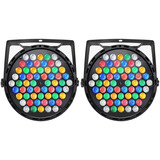 2x Refletor Canhão Led Par 64 Rgbwa 60 Leds 3w Dmx Strobo Dj 110/220v