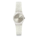 Reloj Swatch Mujer Transparente Casual Plástico Plateado Gli