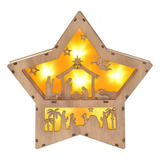 Idatoo Juego De Belen De Navidad, Luz Led De Madera Con Form