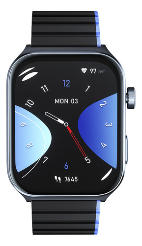 Reloj Inteligente Smart Watch Malla De Color Negro Y Azul 