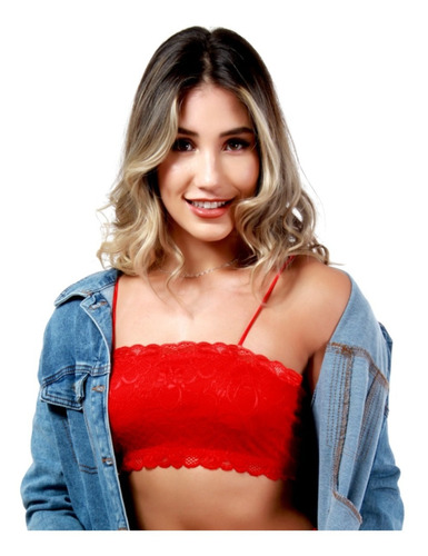 Top Faixa Sem Bojo Renda Moda Blogueira Lingerie Sutiã