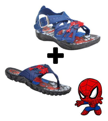 Kit 2 Pares Chinelo Sandalia Papete Infantil Super Herois