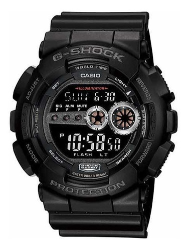 Casio G-shock Gd-100-1bdr Color De La Correa Negro Color Del Bisel Negro Color Del Fondo Negro