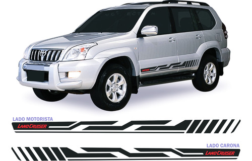 Toyota Land Cruiser Prado Adesivos Lateral Par 2005 A 2009 