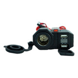 Cargador D/celular Para Moto Con 2 Usb Y Tipo Encendedor 12v