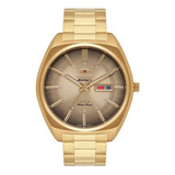 Relógio Masculino Orient Automático Clássico F49gg025 C1kx Cor Da Correia Dourado Cor Do Bisel Dourado Cor Do Fundo Marrom