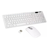 Kit Teclado E Mouse Sem Fio Wireless Ergometrico 2.4ghz Cor Do Mouse Branco Cor Do Teclado Branco