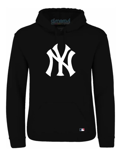 Sudadera Yankees Logo Mlb Beisbol Negro / Blanco