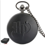 Reloj De Bolsillo Cadena,harry Potter Hp Negro+caja 