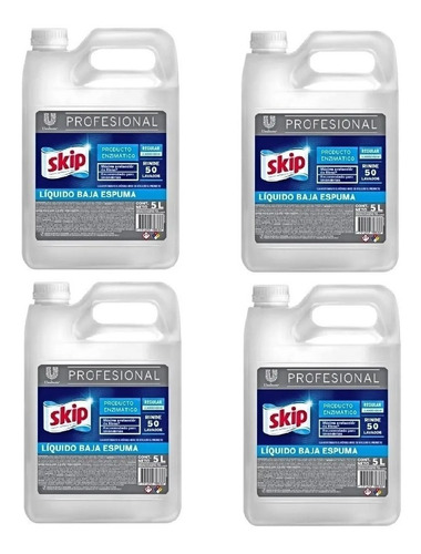 Jabón Liquido Skip Baja Espuma X 5 Litros Caja X 4 Unidades