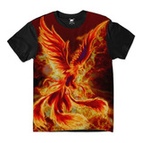 Camiseta Fenix Pássaro Fire Bird Fogo Cinza Flamejante