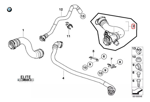 Manguera Radiador Superior Bmw X3 E83 2.5 N52n 17123415433 Foto 4