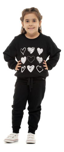 Conjunto De Inverno Moletom Infantil Feminino Meninas 