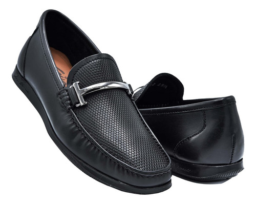Zapato Caballero Gino Ch. 3612 Piel Negro Mocasín 25 Al 30
