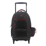 Mochila Unicross Con Carro 18 Pulgadas Negro C/rojo 62.5121