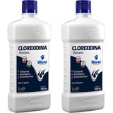 2 X Shampoo Clorexidina Dugs 500ml Cães Seborreia Anti Queda