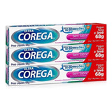 Kit 3 Ultra Corega Creme Sem Sabor 68g Fixador Grande