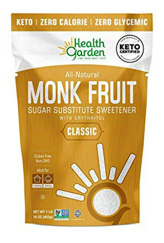 Health Garden Monk Fruit Sweetener, Classic - Non Gmo - Glut