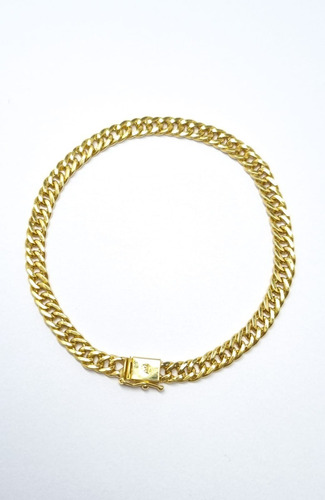 Pulseira Elo Duplo 4.50mm Largura Ouro 18k 15cm 3.40 Gramas!