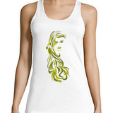 Musculosa Girl Chica Dama Verde Cabello Hair