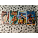 Vhs Mulan + Tarzan + Peter Pan + A Nova Onda Do Imperador
