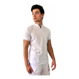 Uniforme Clinico Blanco Hombre Enfermeria Moderno Stretch 