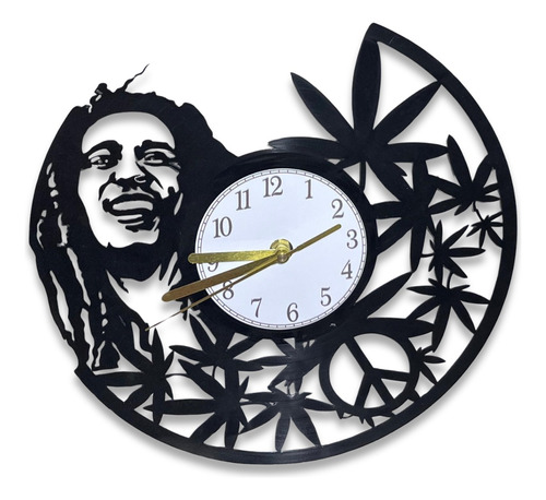 Reloj De Pared Bob Marley Disco Vinilo Vintage Calado Laser 