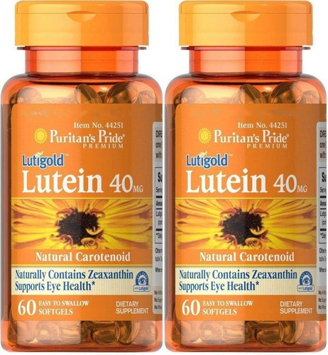 Puritan's Pride 2x Luteína Lutein  40mg Zeaxantina 2x60un