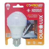 Lampada Led Controled Sensor De Presença 9w 6500k Ourolux