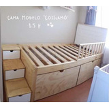 Cama Niño Con Cajoneras Y Escalera