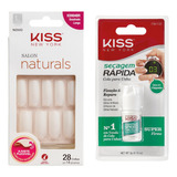 Kit Unha Quadr. Longo Ksn04br + Cola De Unhas Fbk135 Kiss Ny