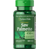 Puritans Pride Saw Palmetto 450mg Fertilidad 100cap Ptr Sabor Sin Sabor