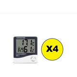 4 Hidrometro Termometro Digital Reloj Fecha Humedad Htc-1