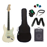 Kit Guitarra Strato Tagima Tg500 +  Amplificador/acessórios