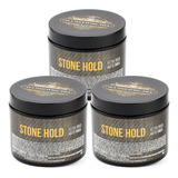 Kit X3 Pomada Cabello The Shaving Co Stone Ultra Hold Matte.