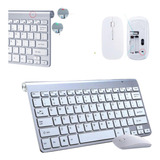 Kit Mini Teclado E Mouse Sem Fio Wireless Notebook Ultrafino