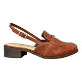 Sapato Slingback Feminino Ramarim Salto Baixo Croco