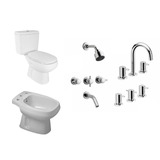 Combo Baño Completo Roca Mónaco + Grifería Peirano Marbella