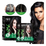 Shampoo Colorante Negro Para Cubrir Canas En 5 Minutos 10sob