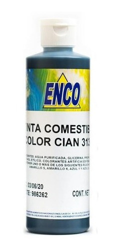 Tinta Comestible Cyan Enco 250 Ml Para Impresoras 3130-250