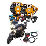 Juego Faros Led Lupas Moto Universal Tres Pasos Estrobo U5