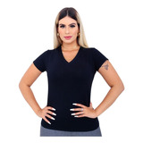 Baby Look Camiseta Feminina Básica Lisa Algodão Branco