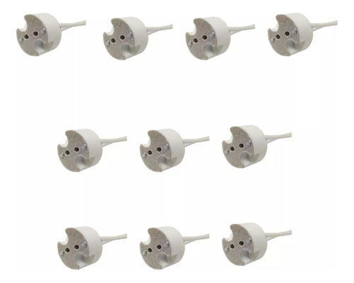 10 Zocalos Para Dicroica O Bipin 12v 220v G4 G6 Gu5.3 