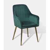 Silla O Sitial De Comedor En Terciopelo Verde- Studio Green