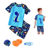 Traje De Baño De Dinosaurio Para Niños Uv 50+ Pequeños 6pcs