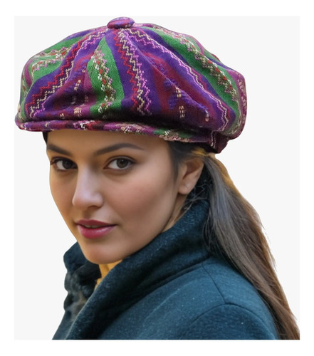 Boina Gorra 8 Gajos Vintage Dama Retro Elegante Hipster