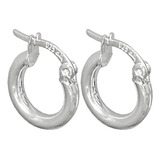 Aros Argollas Infladas 12mm Lisas Plata 925 Mujer Nena