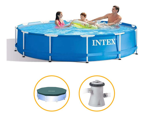 Piscina Intex 4.485l Estrutural Capa Bomba Filtrante 220v